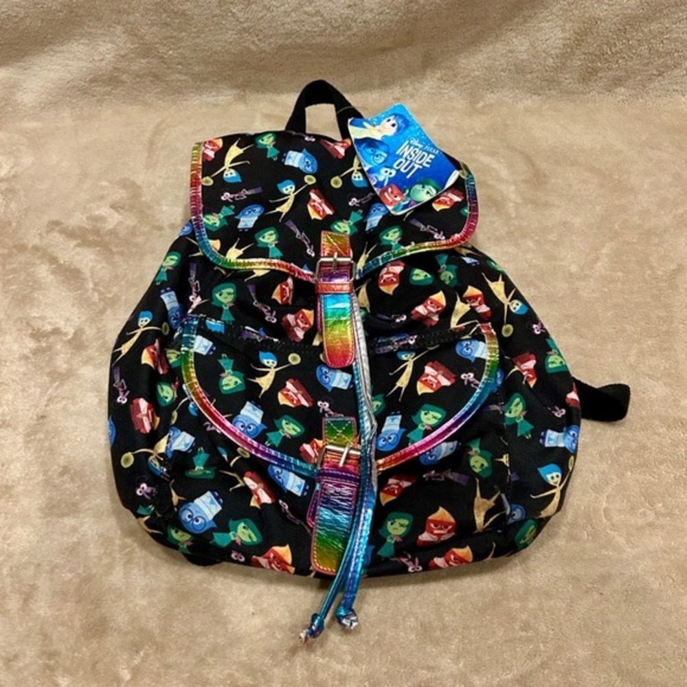 INSIDE OUT 16" INCH BACKPACK COLOR PRISM, CANVAS, ADJUSTABLE BELT DISNEY‎ NWT